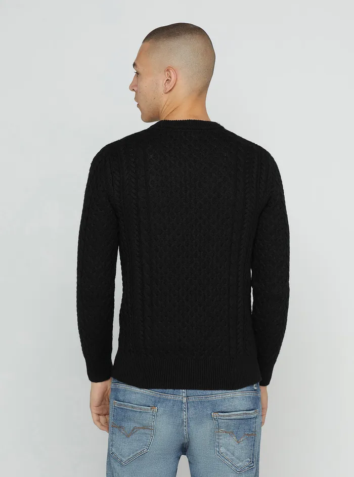 Men Sweaters and Knits GUESS Black Paise Norvegian Jumper