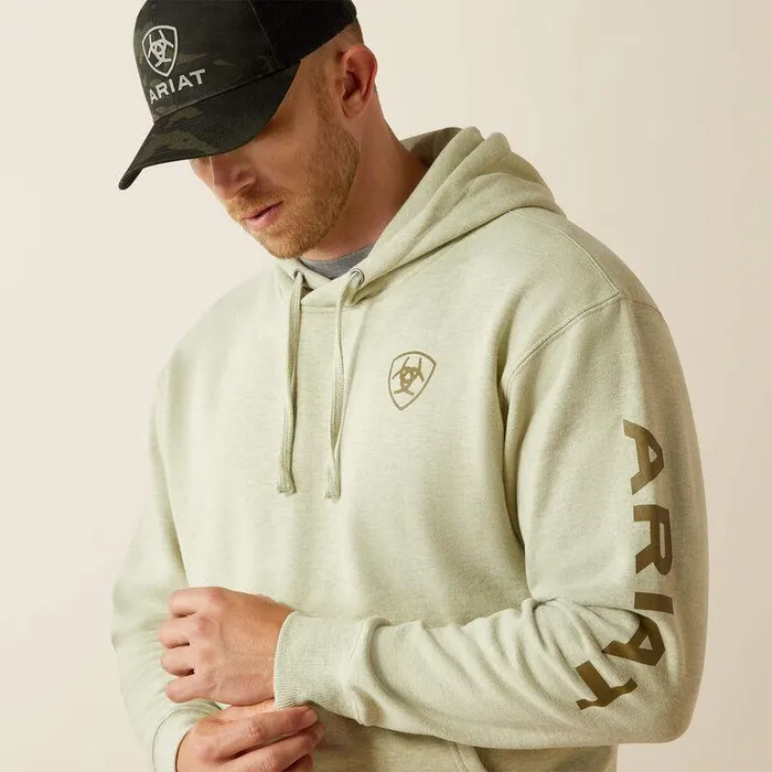 Men Sweatshirts and Hoodies Ariat Ariat Logo Hoodie Sage Heather Men Sweatshirts and Hoodies Ariat Ariat Logo Hoodie Sage Heather