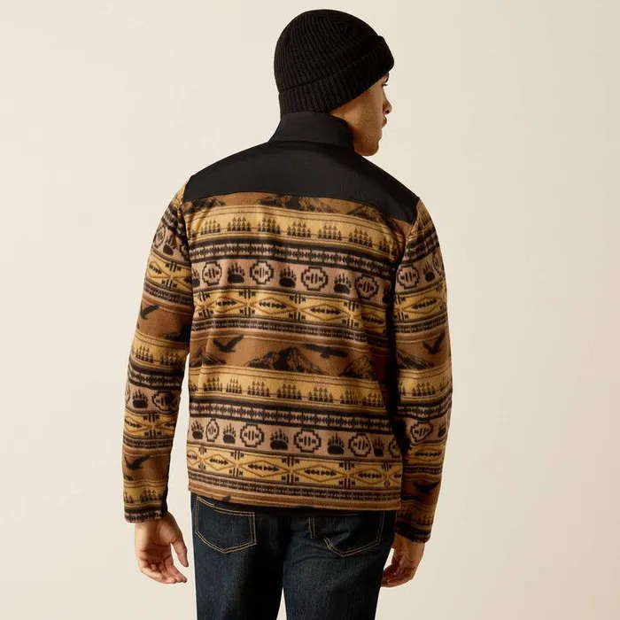 Men Sweatshirts and Hoodies Ariat Basis 20 14 Zip Sweatshirt Brown Scenic Serape