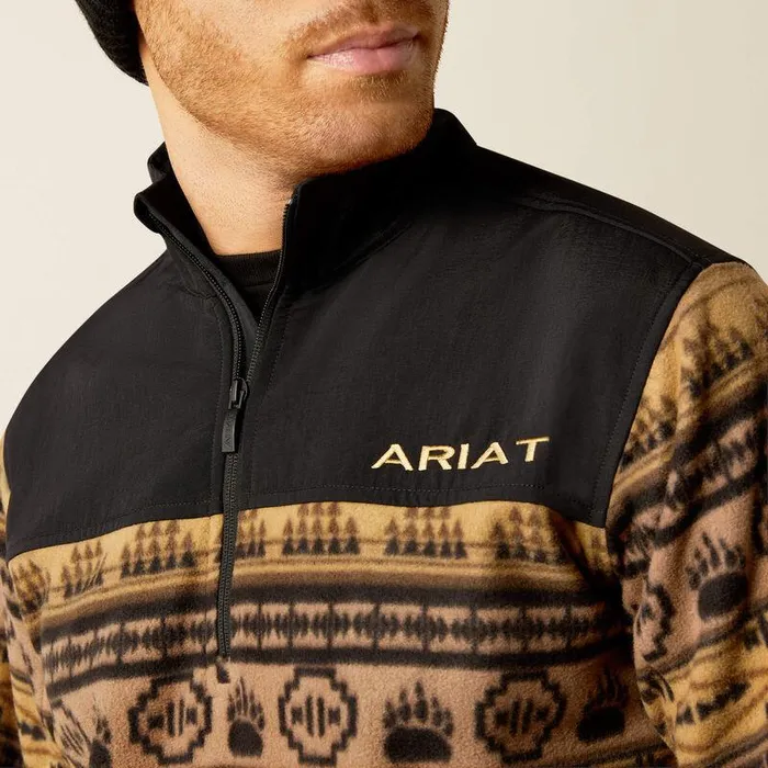 Men Sweatshirts and Hoodies Ariat Basis 20 14 Zip Sweatshirt Brown Scenic Serape