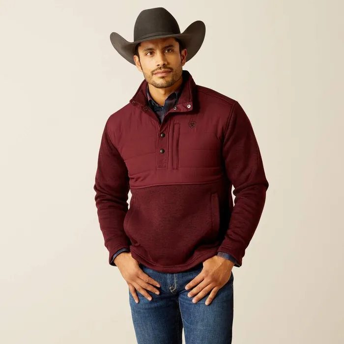 Men Sweatshirts and Hoodies Ariat Caldwell Reinforced Snap Sweater Windsor Wine