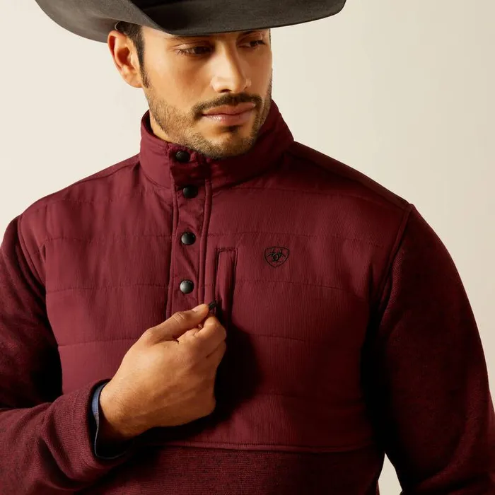 Men Sweatshirts and Hoodies Ariat Caldwell Reinforced Snap Sweater Windsor Wine Men Sweatshirts and Hoodies Ariat Caldwell Reinforced Snap Sweater Windsor Wine