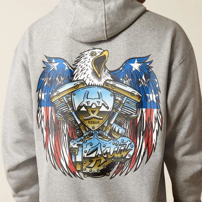 Men Sweatshirts and Hoodies Ariat Rebar Workman Moto Eagle Hoodie Heather Grey Men Sweatshirts and Hoodies Ariat Rebar Workman Moto Eagle Hoodie Heather Grey