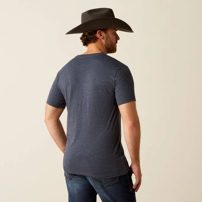 Men TShirts and Polos Ariat Ariat Made To Last Bronco TShirt Navy Heather