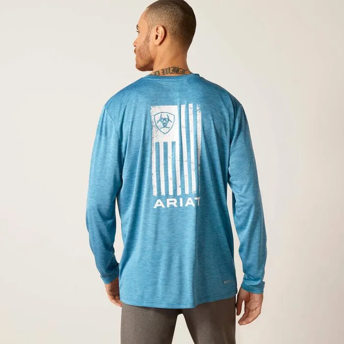 Men TShirts and Polos Ariat Charger Faded TShirt Seaport Heather
