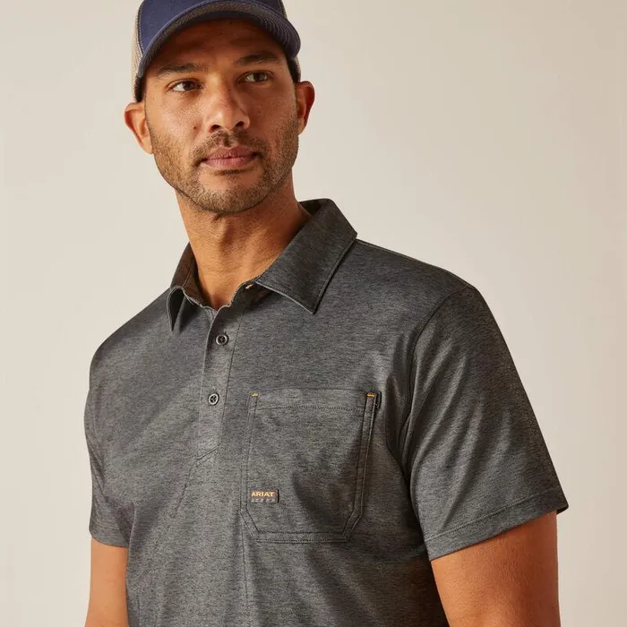 Men TShirts and Polos Ariat Rebar Foreman Polo Charcoal Heather Men TShirts and Polos Ariat Rebar Foreman Polo Charcoal Heather