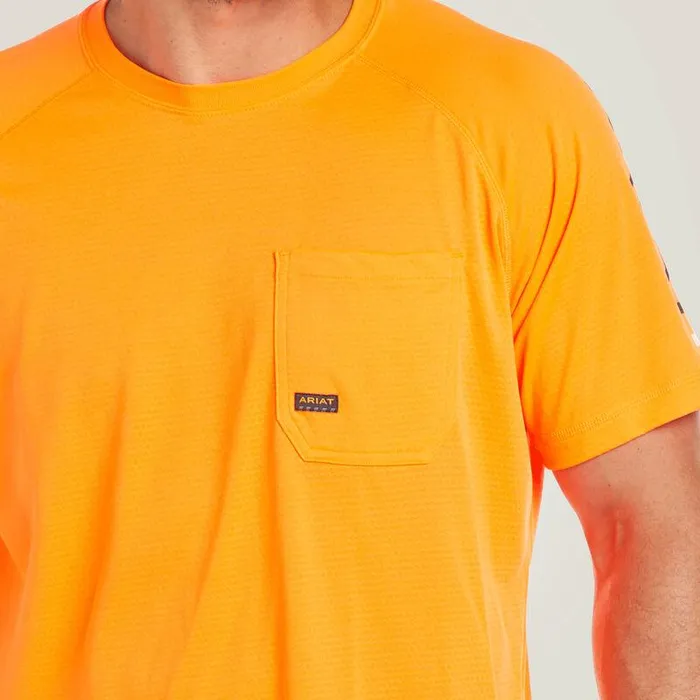 Men TShirts and Polos Ariat Rebar Heat Fighter TShirt Neon Orange Men TShirts and Polos Ariat Rebar Heat Fighter TShirt Neon Orange