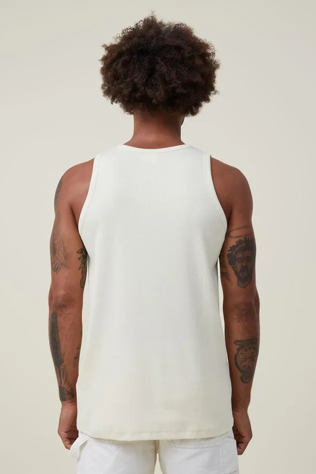 Men Tees and Tanks Cotton On Loose Fit Rib Tank Lemon