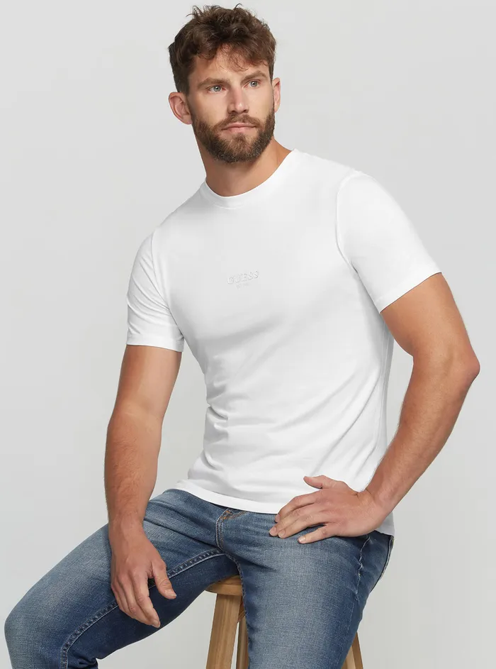 Men Tees and Tanks GUESS Eco White Aidy Tshirt Men Tees and Tanks GUESS Eco White Aidy Tshirt