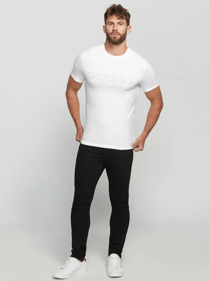 Men Tees and Tanks GUESS Eco White Bertil Logo Tshirt