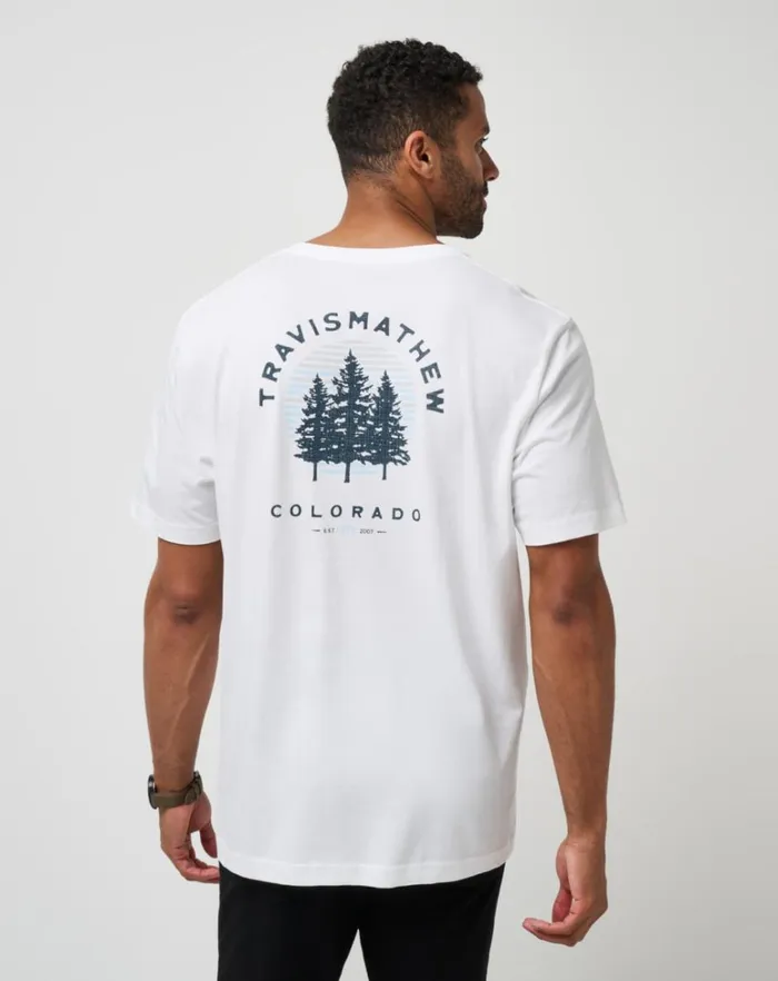 Men Tees TravisMathew ADVENTURE SEASON TEE White