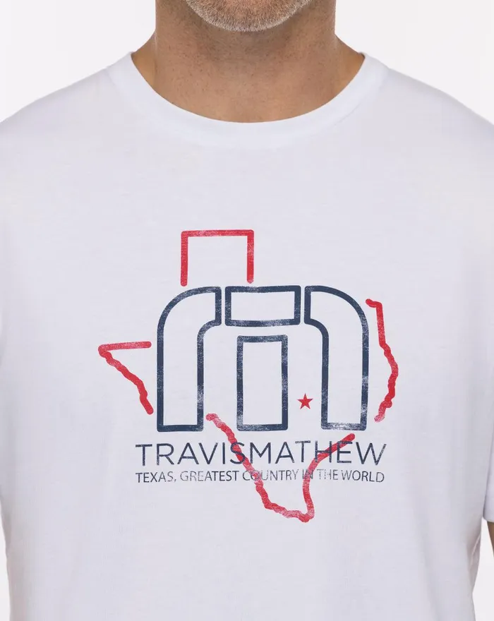 Men Tees TravisMathew BUCKING BULL TEE White