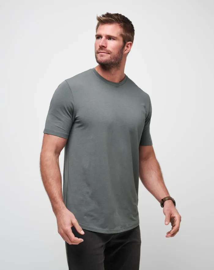 Men Tees TravisMathew CLOUD CREW TEE Dark Olive Men Tees TravisMathew CLOUD CREW TEE Dark Olive