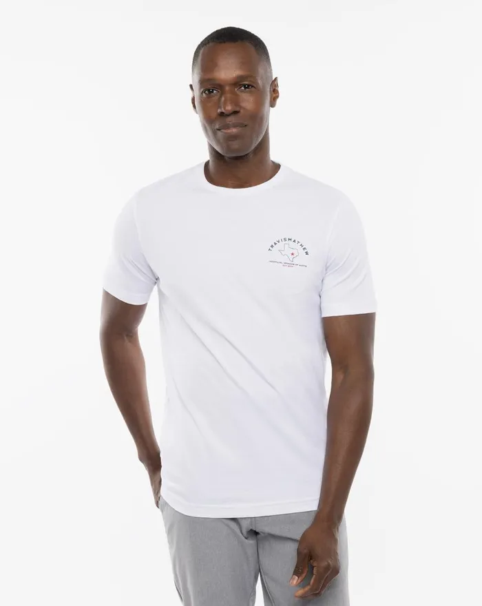 Men Tees TravisMathew ENCHANTED ROCK TEE White Men Tees TravisMathew ENCHANTED ROCK TEE White