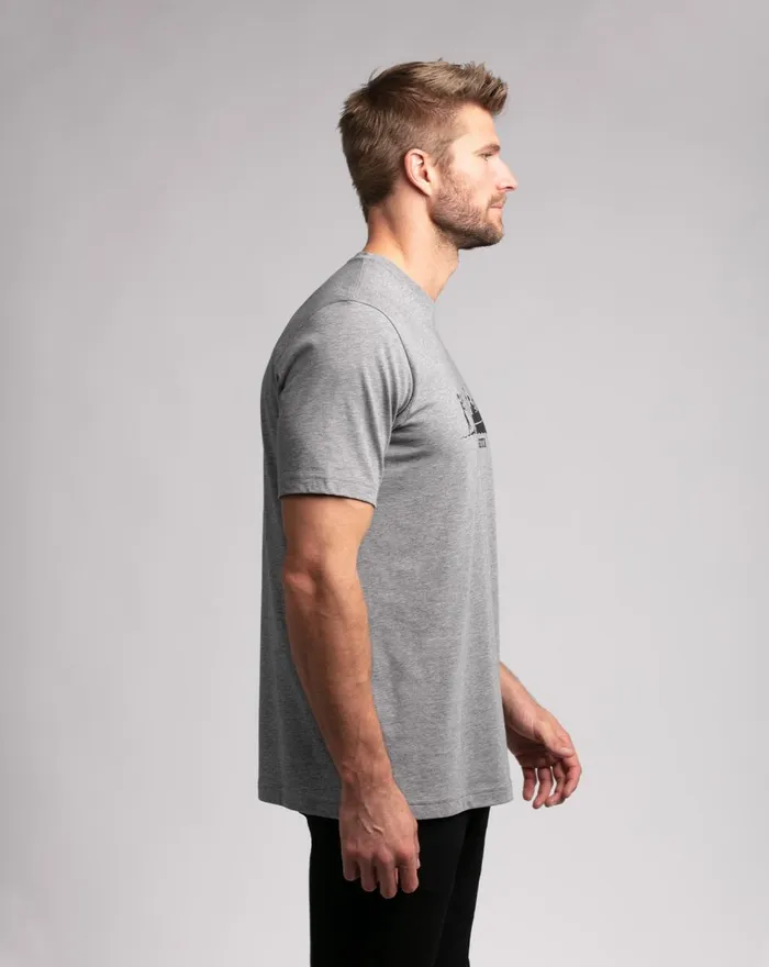 Men Tees TravisMathew LAKE STATE TEE Heather Grey