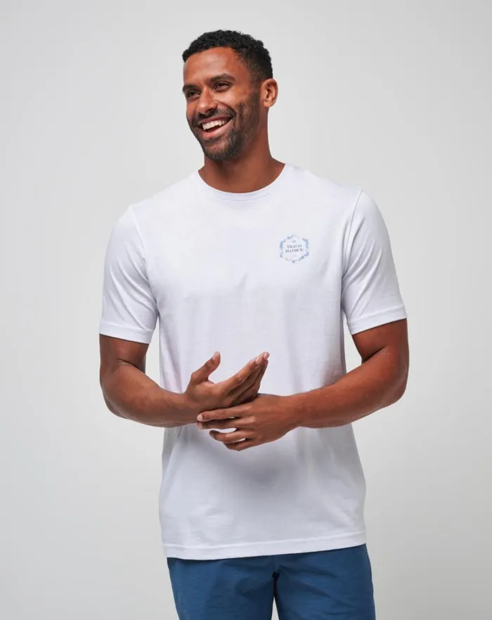 Men Tees TravisMathew OCEAN JEWEL TEE White Men Tees TravisMathew OCEAN JEWEL TEE White