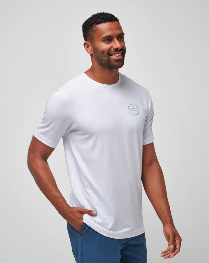 Men Tees TravisMathew OCEAN JEWEL TEE White Men Tees TravisMathew OCEAN JEWEL TEE White