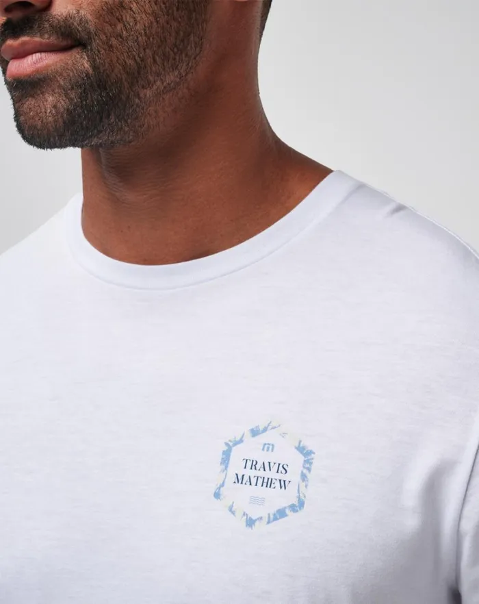 Men Tees TravisMathew OCEAN JEWEL TEE White Men Tees TravisMathew OCEAN JEWEL TEE White
