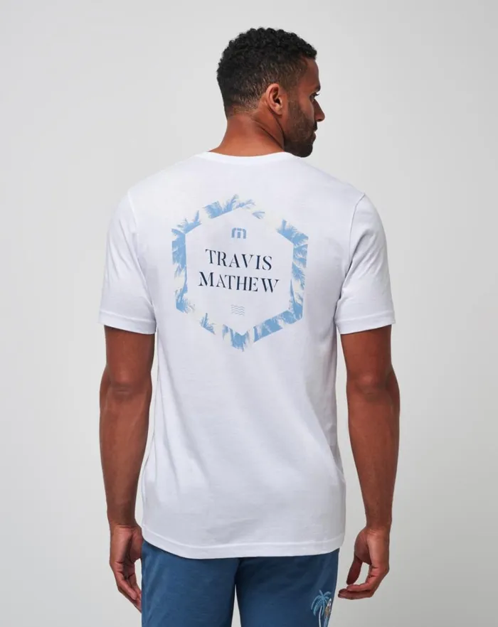 Men Tees TravisMathew OCEAN JEWEL TEE White Men Tees TravisMathew OCEAN JEWEL TEE White