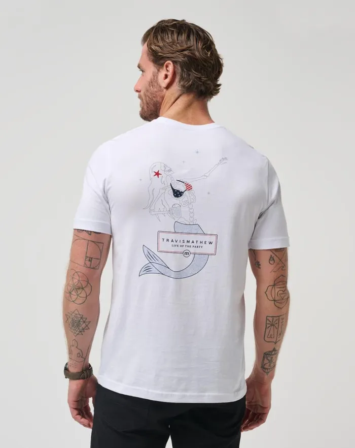 Men Tees TravisMathew SUMMER TO REMEMBER TEE White