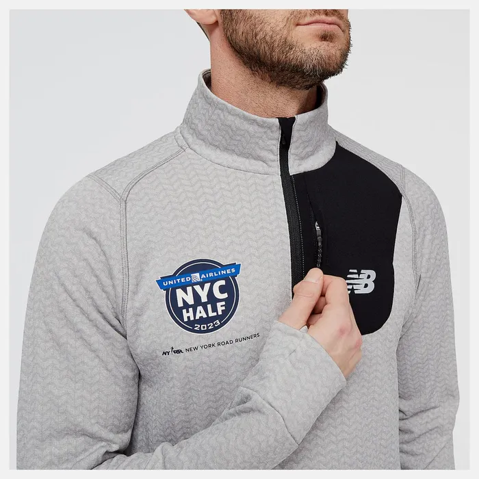 Men United Airlines NYC Half NB Heat Grid Half Zip Athletic Grey New Balance Hoodies and Sweatshirts Men United Airlines NYC Half NB Heat Grid Half Zip Athletic Grey New Balance Hoodies and Sweatshirts