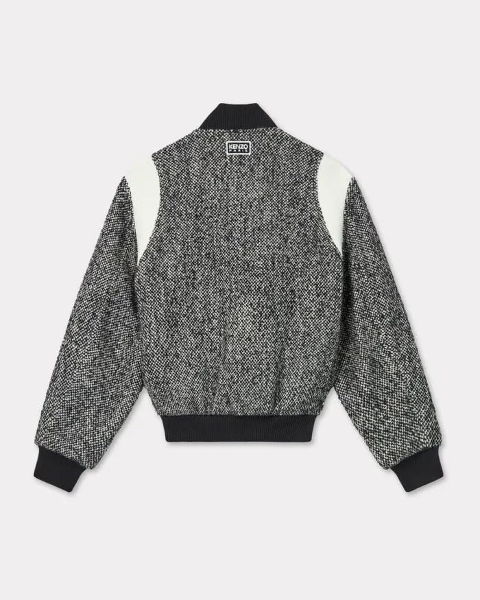 Men Varsity Jacket In Wool Black Kenzo Jackets And Coats