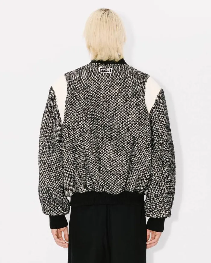 Men Varsity Jacket In Wool Black Kenzo Jackets And Coats