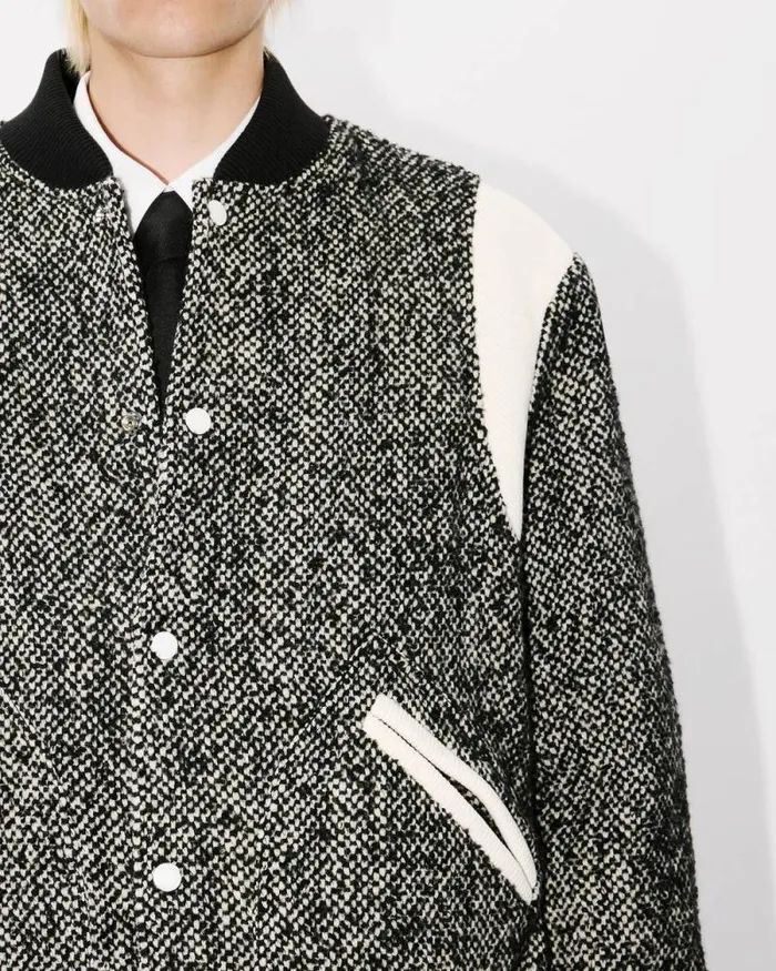 Men Varsity Jacket In Wool Black Kenzo Jackets And Coats