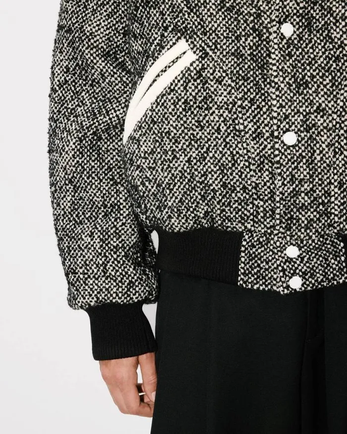 Men Varsity Jacket In Wool Black Kenzo Jackets And Coats