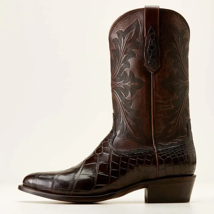 Men Western Boots Ariat Bench Made James Western Boot Hickory American Alligator