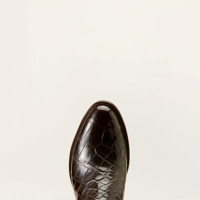 Men Western Boots Ariat Bench Made James Western Boot Hickory American Alligator