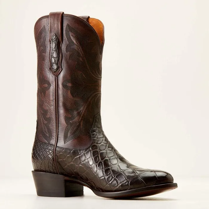 Men Western Boots Ariat Bench Made James Western Boot Hickory American Alligator