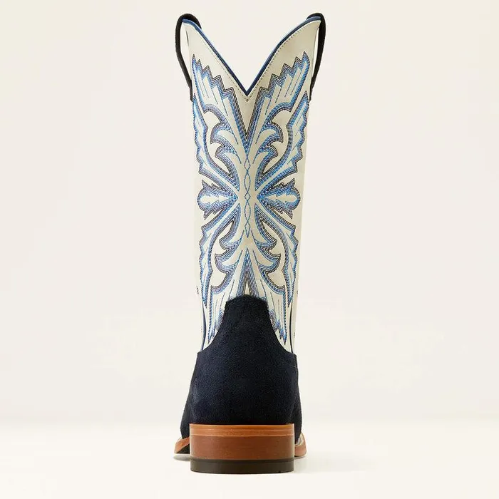 Men Western Boots Ariat Sting Cowboy Boot Indigo Roughoutblanco