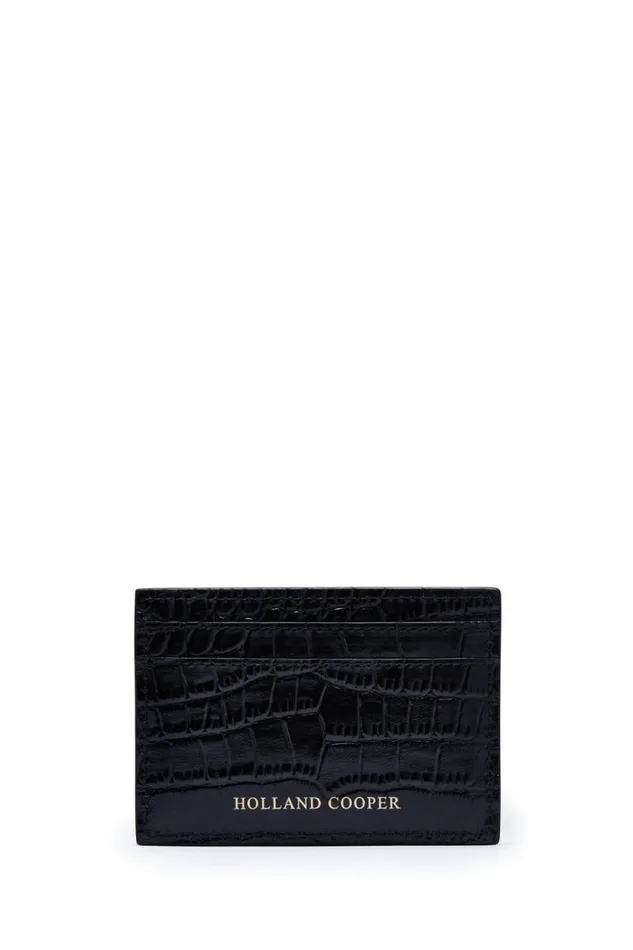 MenWomen Chelsea Card Holder Black Croc Holland Cooper Small Leather Goods