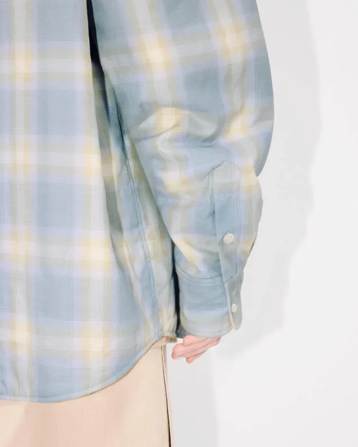 MenWomen Genderless Padded Overshirt In Cotton Light Blue Kenzo Shirts
