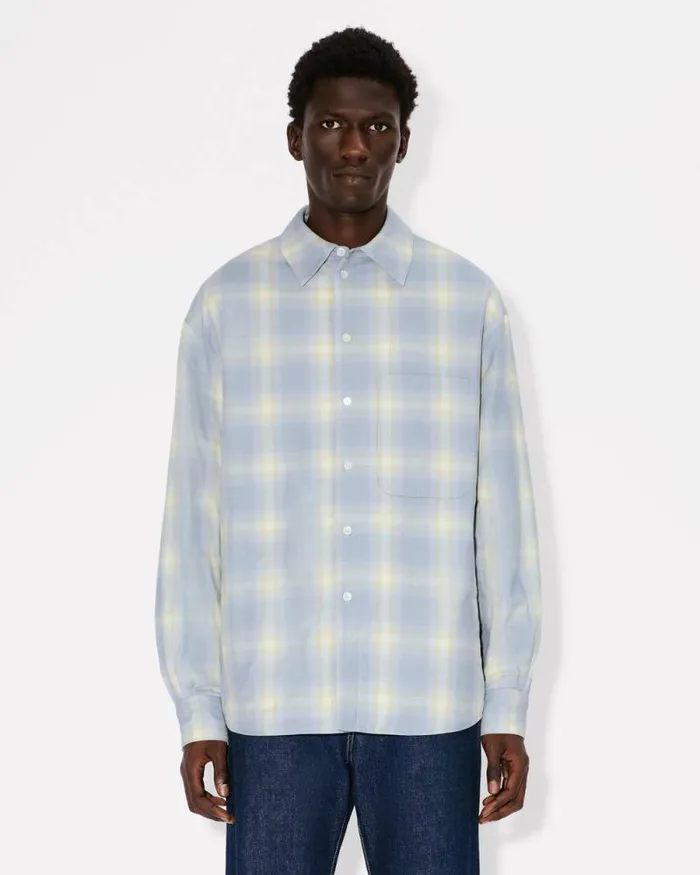MenWomen Genderless Padded Overshirt In Cotton Light Blue Kenzo Shirts