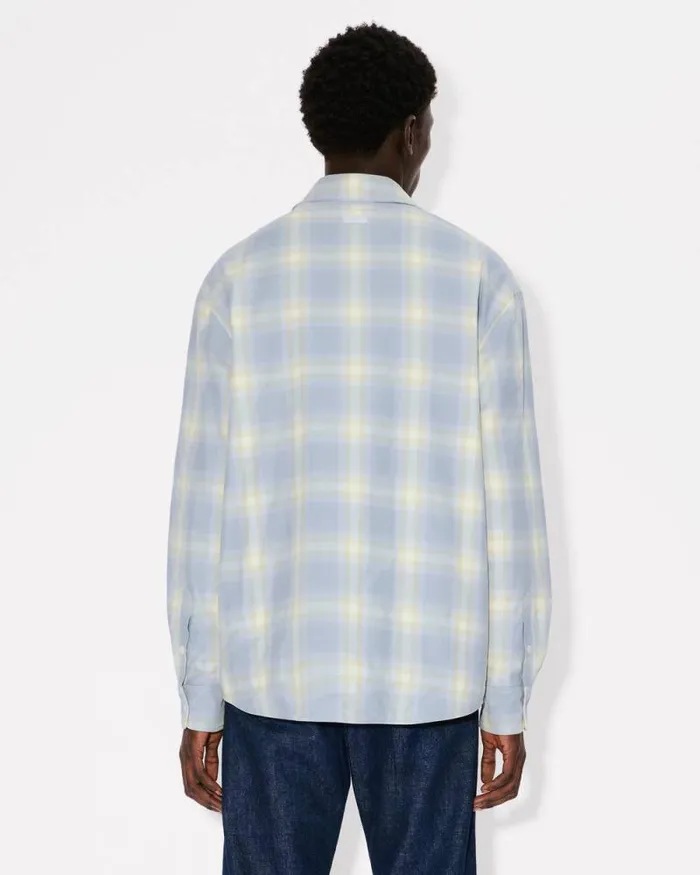 MenWomen Genderless Padded Overshirt In Cotton Light Blue Kenzo Shirts