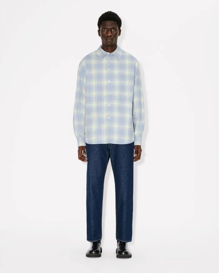 MenWomen Genderless Padded Overshirt In Cotton Light Blue Kenzo Shirts