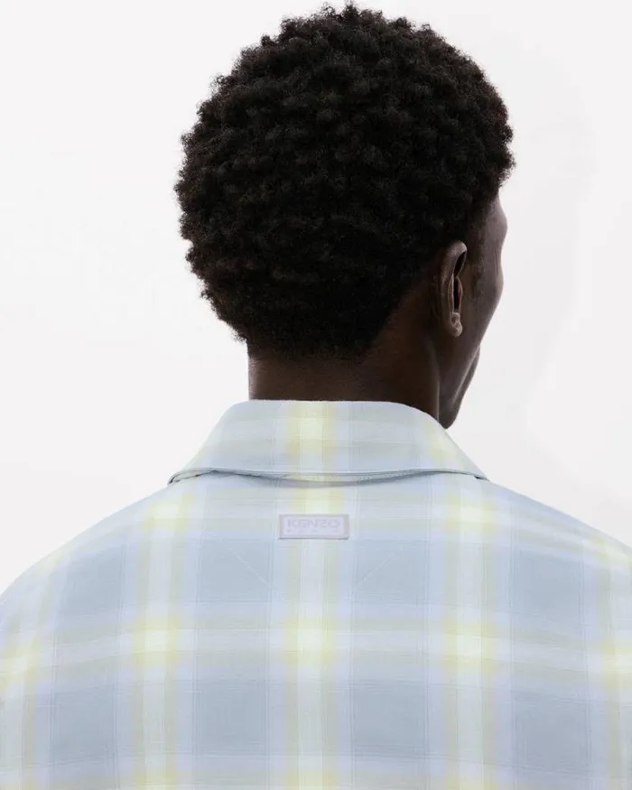 MenWomen Genderless Padded Overshirt In Cotton Light Blue Kenzo Shirts