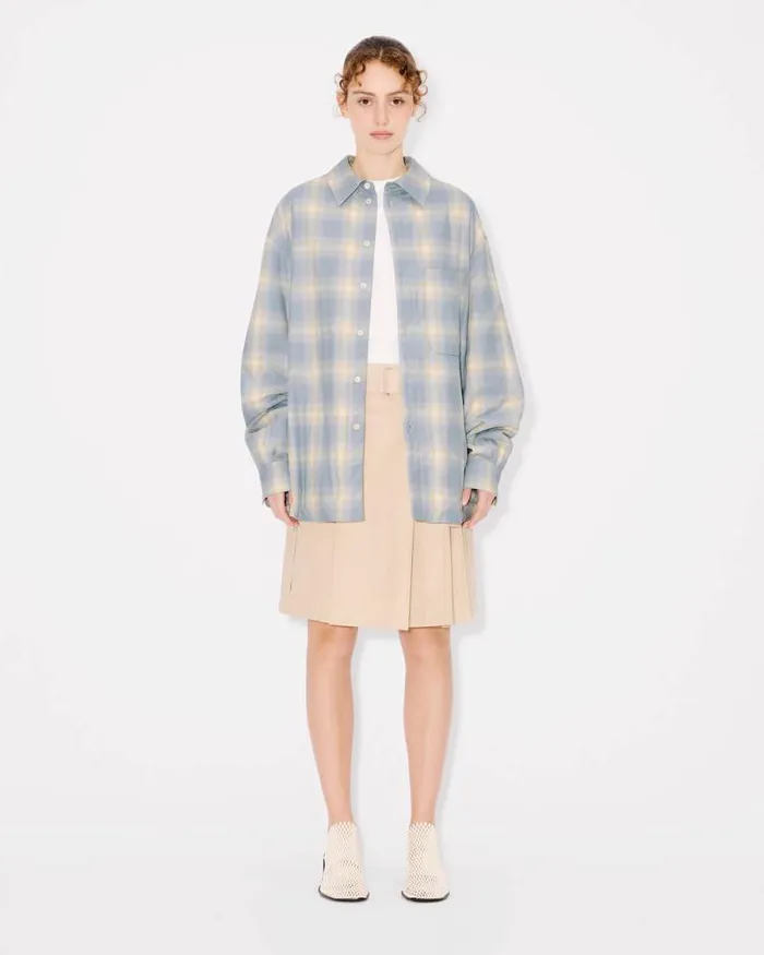 MenWomen Genderless Padded Overshirt In Cotton Light Blue Kenzo Shirts