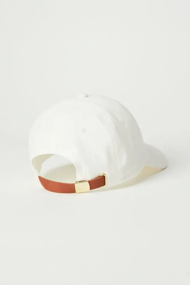 MenWomen Lucky Brand Hats Lucky Clover Embroidered Baseball Hat White