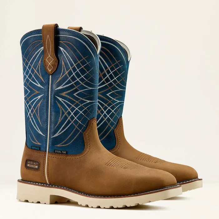 Men Work Boots Ariat Activator Waterproof Steel Toe Work Boot Dusted Brownbasin Blue Men Work Boots Ariat Activator Waterproof Steel Toe Work Boot Dusted Brownbasin Blue