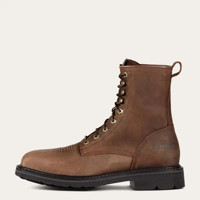 Men Work Boots Ariat Cascade 8quot Wide Square Toe Steel Toe Work Boot Alamo Brown