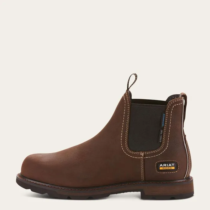 Men Work Boots Ariat Groundbreaker Chelsea Waterproof Steel Toe Work Boot Dark Brown Men Work Boots Ariat Groundbreaker Chelsea Waterproof Steel Toe Work Boot Dark Brown