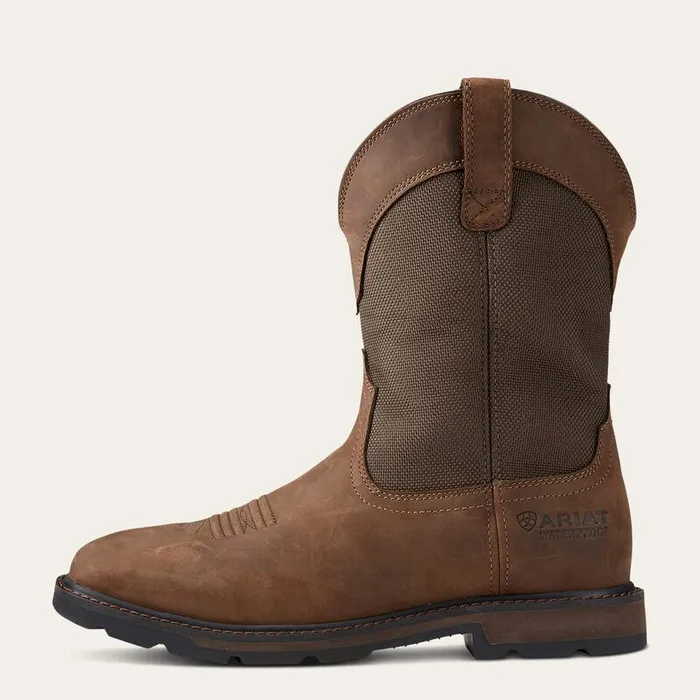 Men Work Boots Ariat Groundbreaker Wide Square Toe Waterproof Steel Toe Work Boot Palm Brown Men Work Boots Ariat Groundbreaker Wide Square Toe Waterproof Steel Toe Work Boot Palm Brown