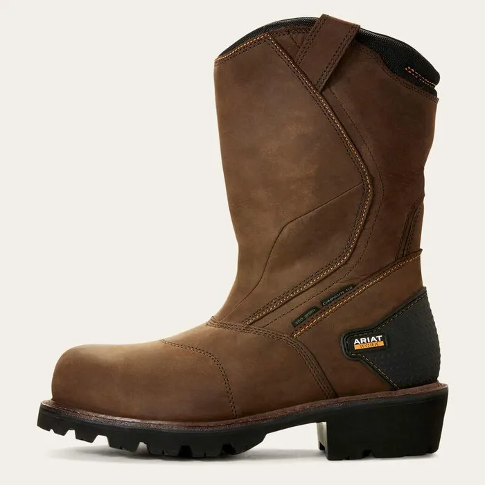 Men Work Boots Ariat Powerline 400G Waterproof 400g Composite Toe Work Boot Oily Distressed Brown
