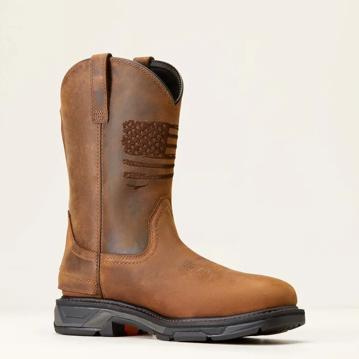 Men Work Boots Ariat WorkHog XT Patriot EZ Zip Carbon Toe Work Boot Distressed Brown Men Work Boots Ariat WorkHog XT Patriot EZ Zip Carbon Toe Work Boot Distressed Brown