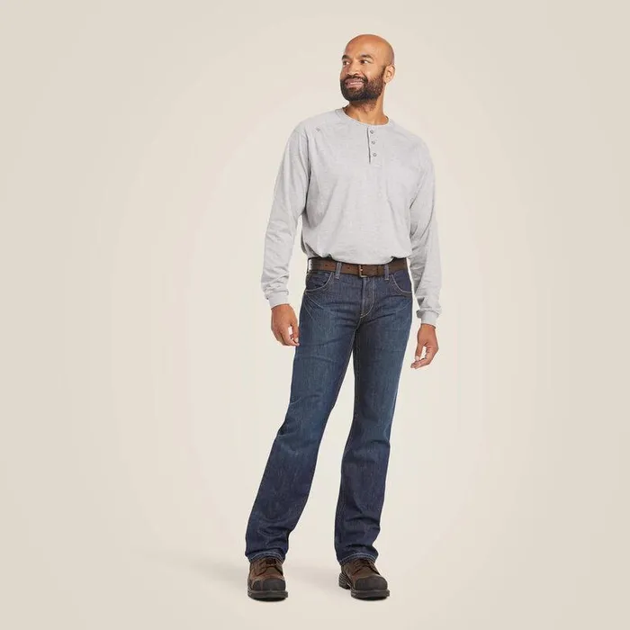 Men Workwear Ariat FR M5 Straight Basic Stackable Straight Leg Jean Shale Men Workwear Ariat FR M5 Straight Basic Stackable Straight Leg Jean Shale
