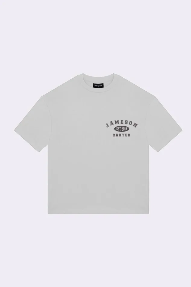 Mens EST 2018 TShirt 8211 Light Grey Jameson Carter TShirts