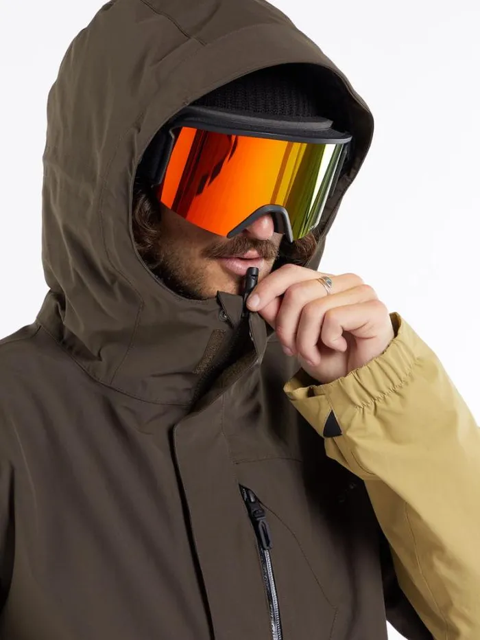 Mens Jackets Volcom L GoreTex Jacket 8211 Brown